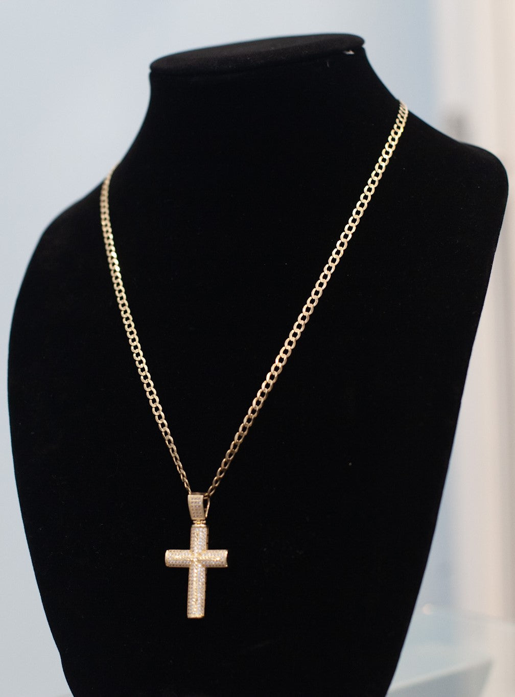 Cuban with Cross Necklace